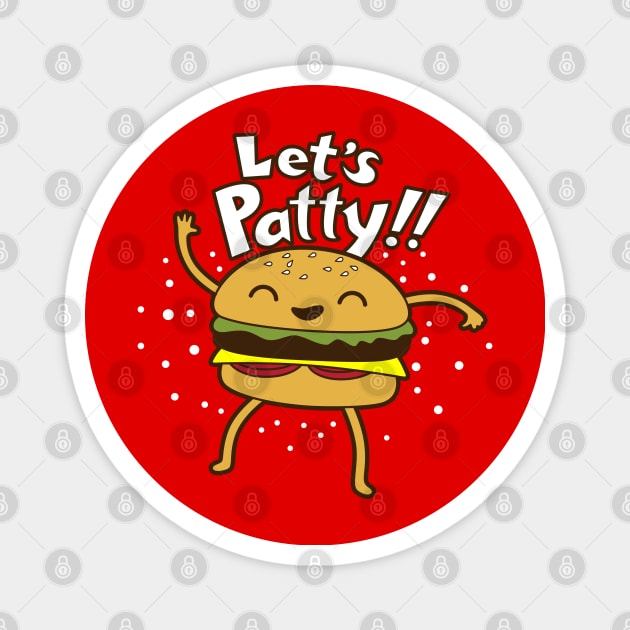 Funny Kawaii Burger Pun Party Cartoon Gift for Burger Lovers Magnet by BoggsNicolas